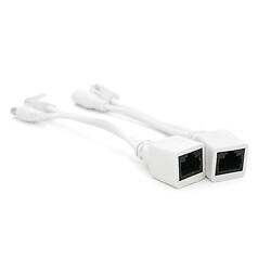 POE инжектор пассивный (пара) 802.3at (30Вт) с портами Ethernet 10/100Mbps, white, OEM Q50
