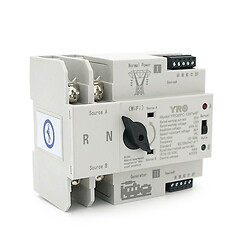 Автомат введення резерву (АВР) двополюсний YRQ2PC-125 Wifi ATS, 2P 125A 220V, E-Welink App на DIN-рейку для генераторів