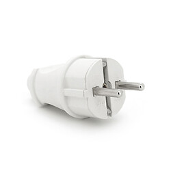 Вилка с заземлением, 16A 250V, A101, White, Q20
