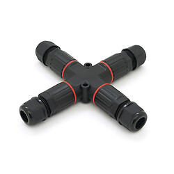 Кабельный X-разветвитель EW-P20X-2P, под кабель 9-12 мм, 24A, 450V, Black