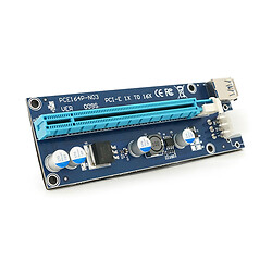 Плата PCE164P-N09 (V009S-Plus) Riser PCI-EX, x1=>x16, USB 3.0, DC12V(PCI-E/6pin), конденсатори 270, VER009S
