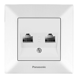 Розетка Panasonic Arkedia Slim комп'ютерна подвійна  RJ45 CAT6e, білий