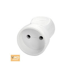 Штепсельне гніздо VIKO без заземлення 7.5А 260V. White. ПВХ