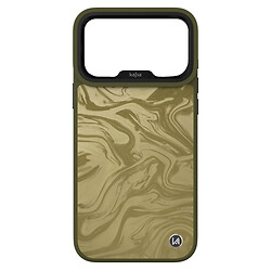 Чехол (накладка) Apple iPhone 18 Pro Max, Kajsa Glamorous Fluid Art, MagSafe, Olive Green, Оливковый