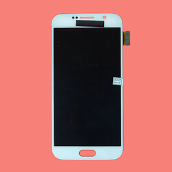 Дисплей (екран) Samsung G920 Galaxy S6, З сенсорним склом, Без рамки, Super Amoled, Білий